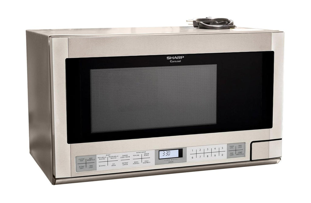 SHARP 1.5 cu. ft. 1100W in Stainless Steel Sharp Over-the-Counter Carousel Microwave Oven - R1214TY