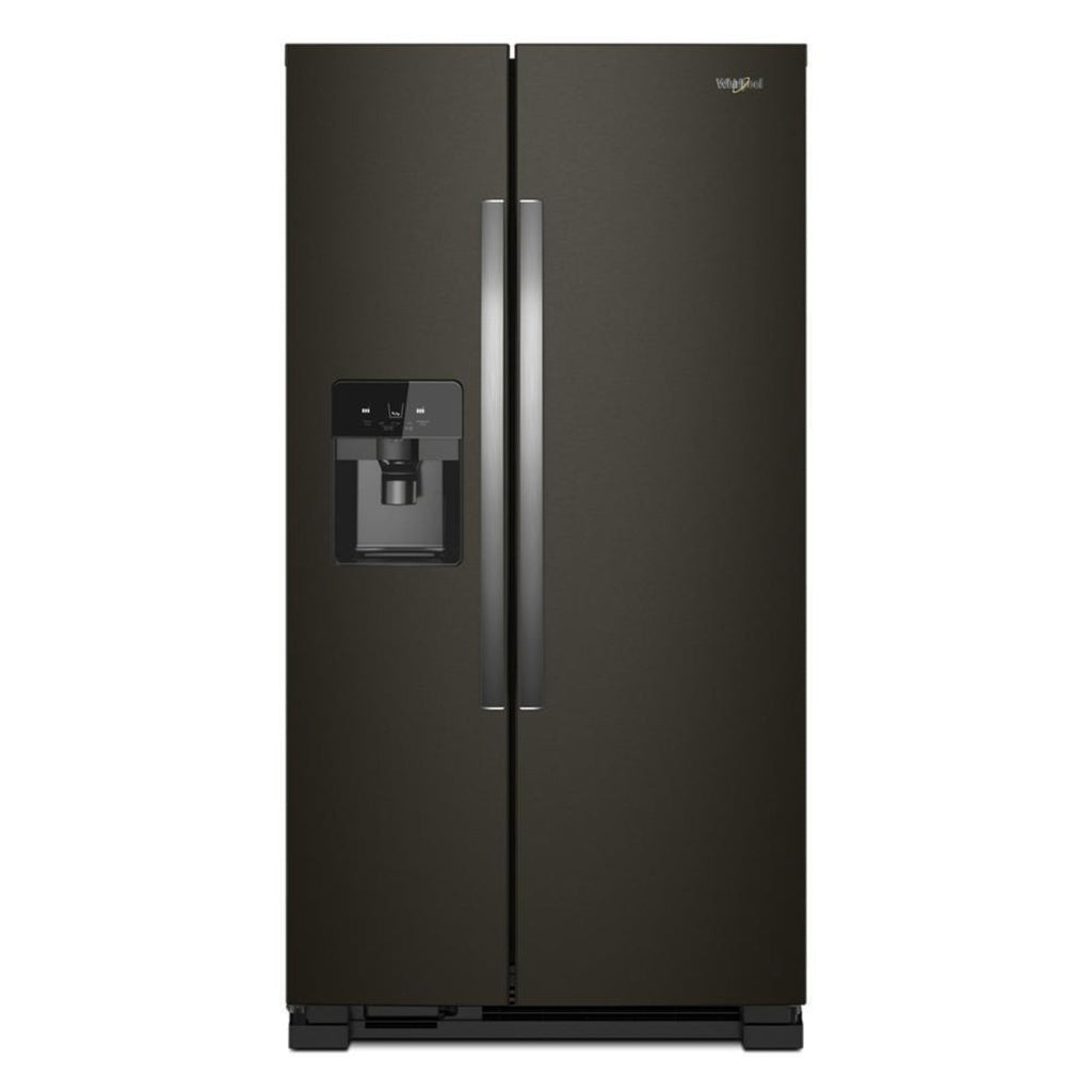 WHIRLPOOL 33-inch Wide Side-by-Side Refrigerator - 21 cu. ft. Black in Stainless Steel - WRS321SDHV