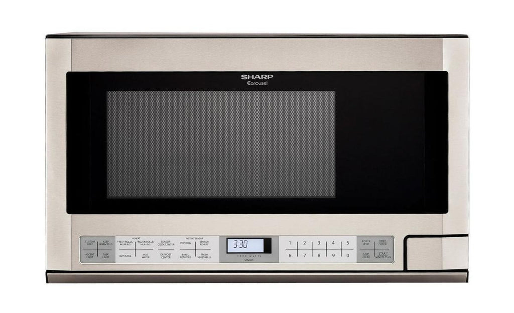 SHARP 1.5 cu. ft. 1100W in Stainless Steel Sharp Over-the-Counter Carousel Microwave Oven - R1214TY