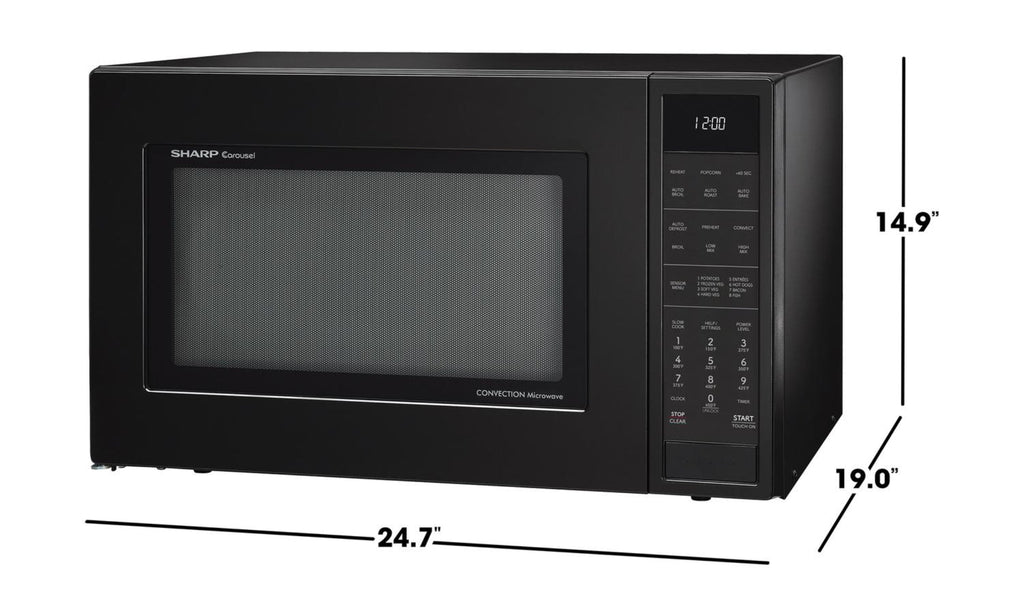 SHARP Sharp 1.5 cu. ft. 900W Black Convection Countertop Microwave Oven - SMC1585KB