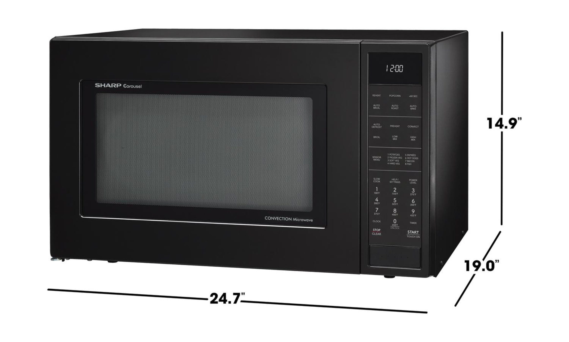 SHARP Sharp 1.5 cu. ft. 900W Black Convection Countertop Microwave Oven - SMC1585KB
