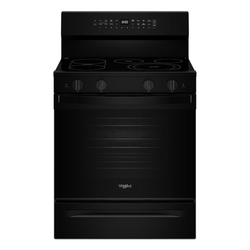 WHIRLPOOL 30-inch Electric Smart Range with Air Cooking Technology, No Preheat Air Fry, High Speed Preheat Oven, WipeClean Coating, and Steam/Self Clean Black - WFES7530RB