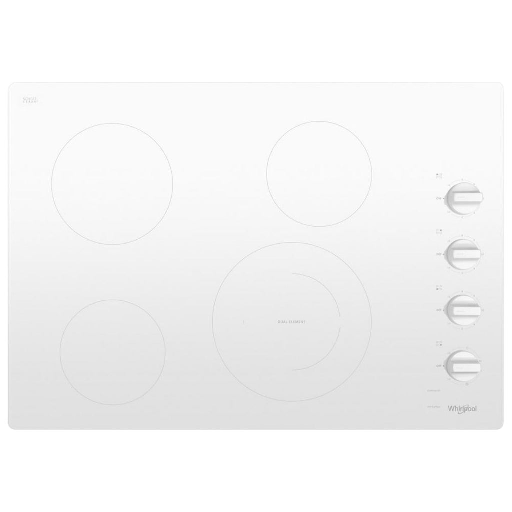 WHIRLPOOL 30-inch Electric Ceramic Glass Cooktop with Dual Radiant Element White - WCE55US0HW