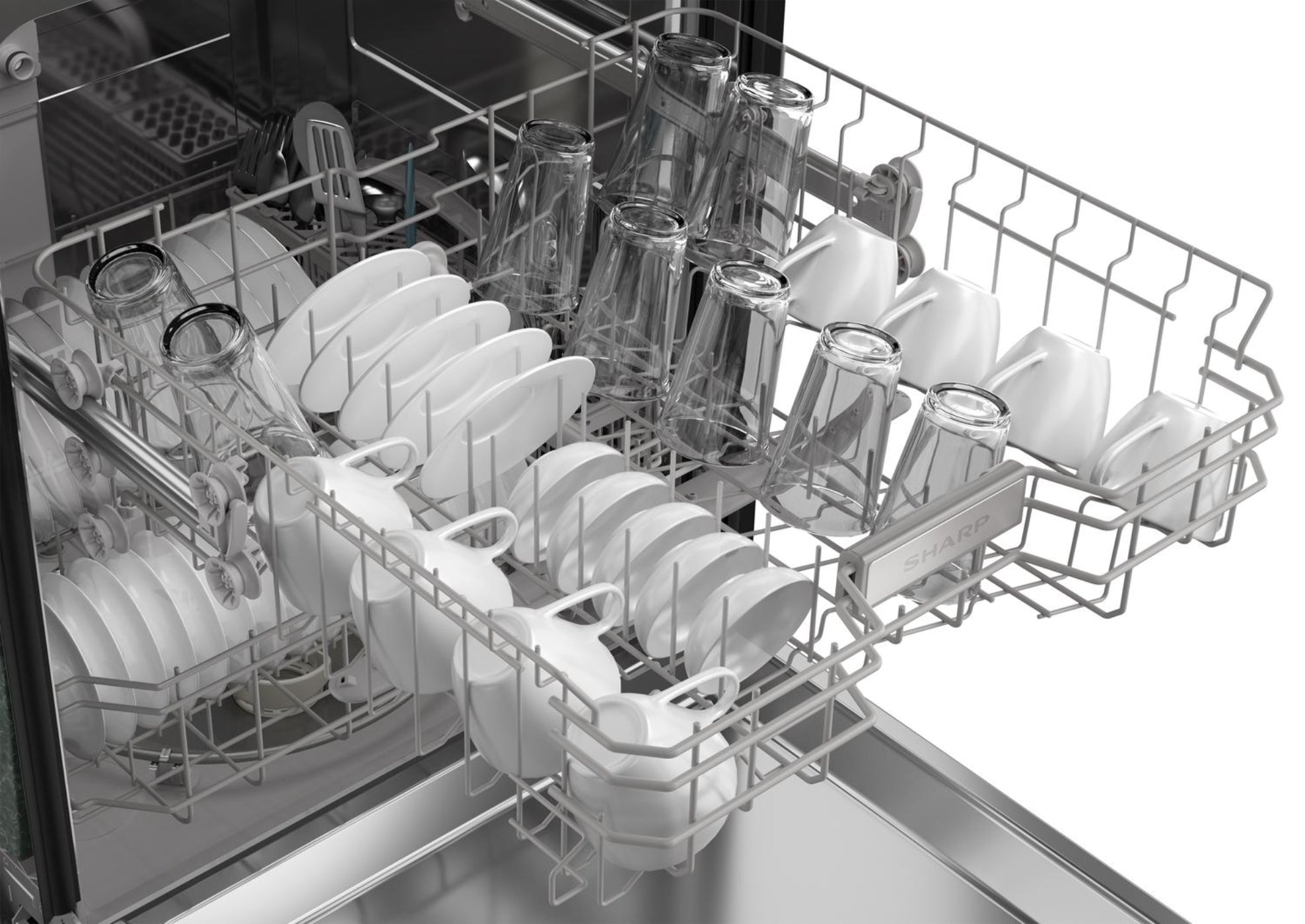 SHARP Sharp 24 in. in Stainless Steel Hybrid 52dB Dishwasher - SDW6504MS