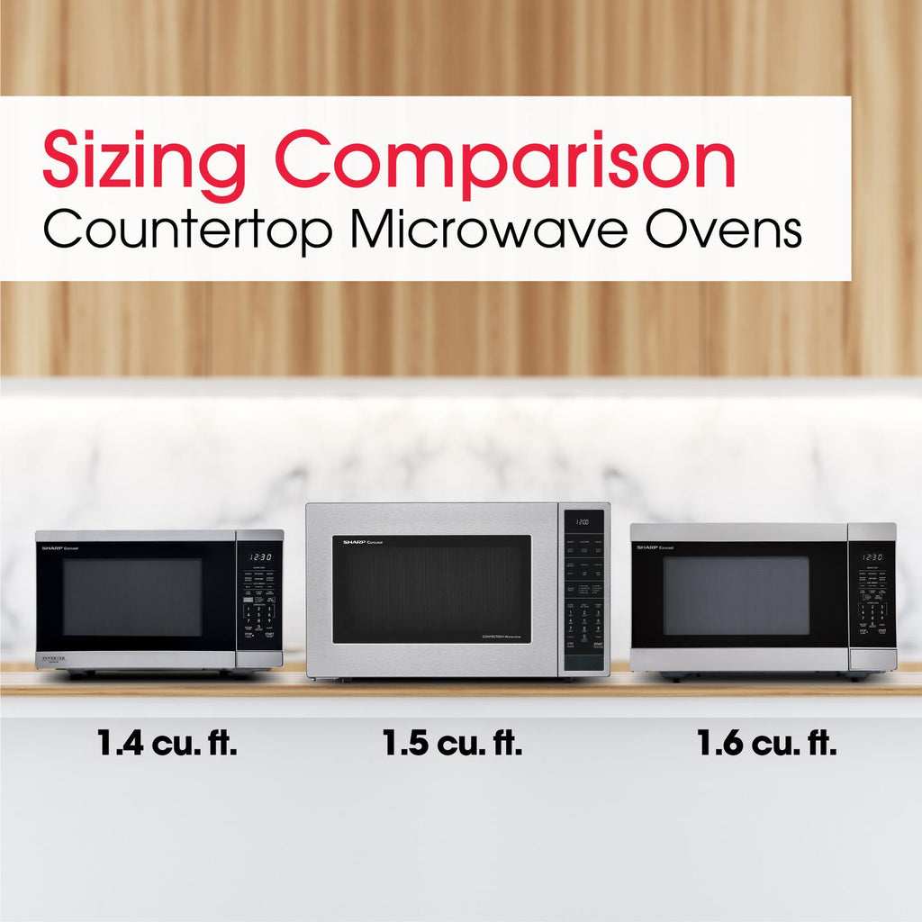 SHARP Sharp 1.5 cu. ft. 900W in Stainless Steel Convection Countertop Microwave Oven - SMC1585KS