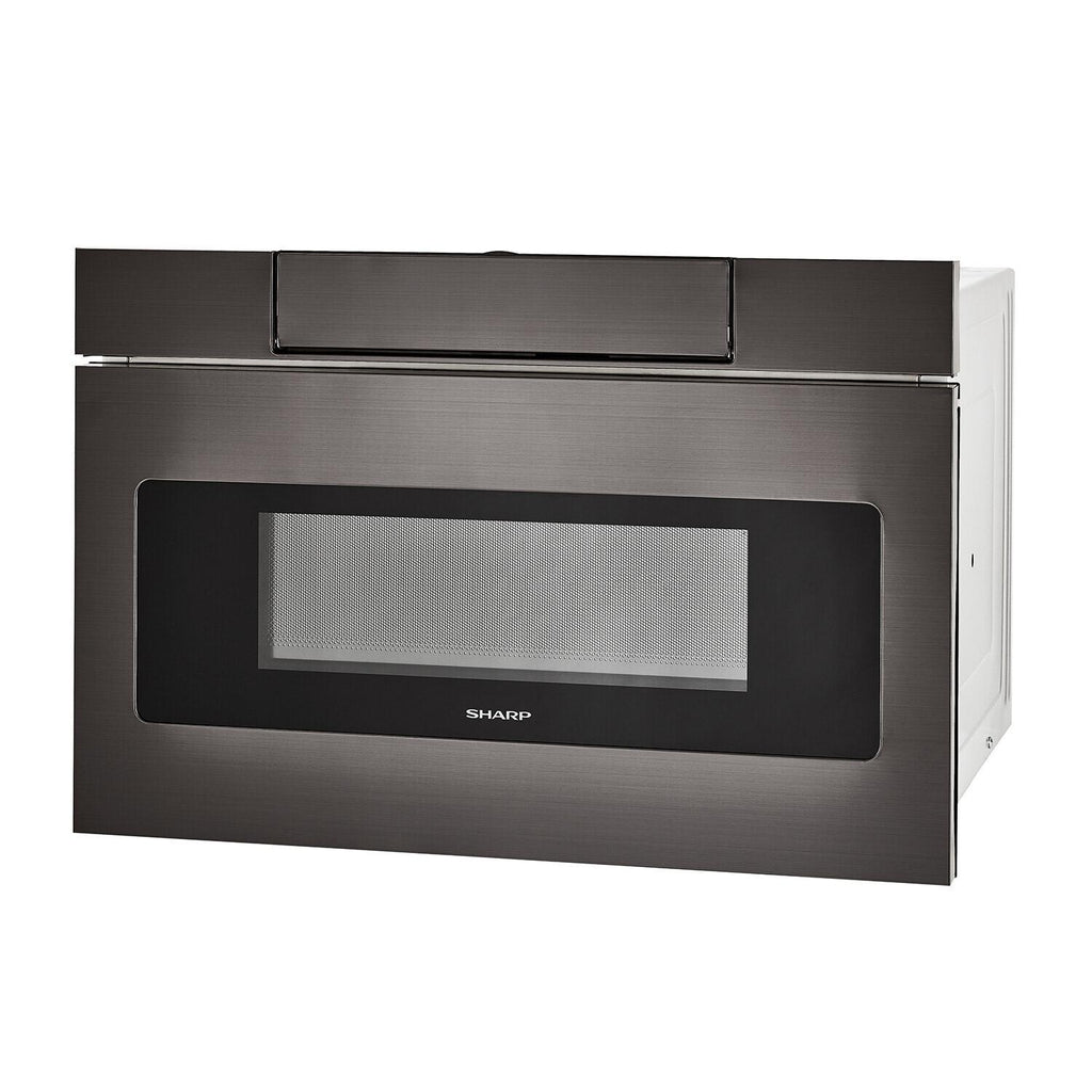 SHARP 24 in. 1.2 cu. ft. 950W Sharp Black in Stainless Steel Microwave Drawer Oven - SMD2470AH