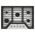 WHIRLPOOL 30-inch Gas Cooktop with 5 Burners and EZ-2-Lift Hinged Cast-Iron Grates in Stainless Steel - WCGK7030PS