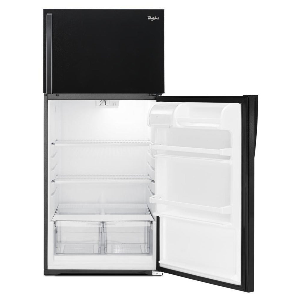 WHIRLPOOL 28-inch Wide Top Freezer Refrigerator - 14 Cu. Ft. Black - WRT104TFDB