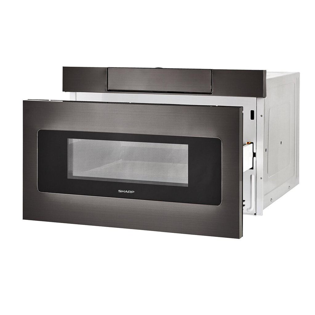 SHARP 24 in. 1.2 cu. ft. 950W Sharp Black in Stainless Steel Microwave Drawer Oven - SMD2470AH