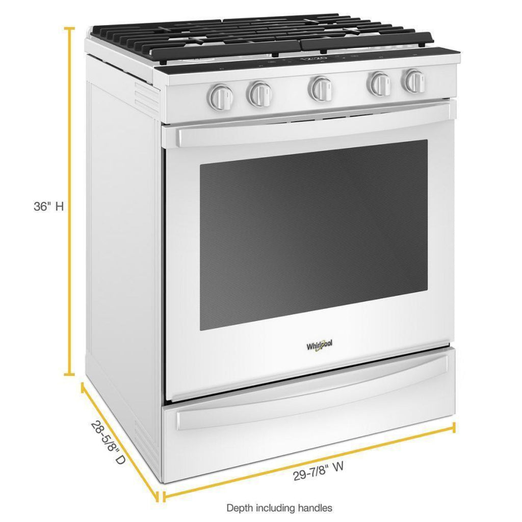 WHIRLPOOL 5.8 cu. ft. Smart Slide-in Gas Range with Air Fry, when Connected White - WEG750H0HW