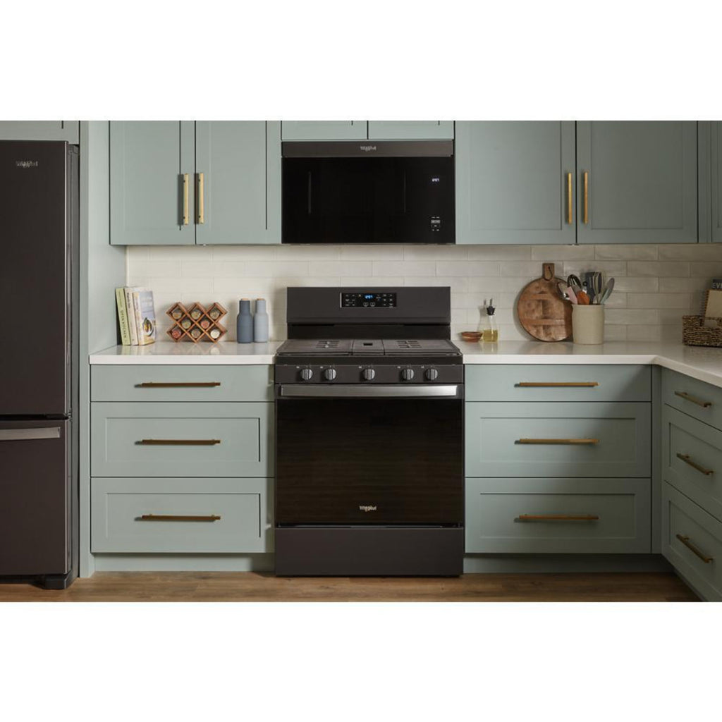 WHIRLPOOL 1.1 Cu. Ft. Flush Mount Microwave with Turntable-Free Design Black in Stainless Steel - WMMF5930PV