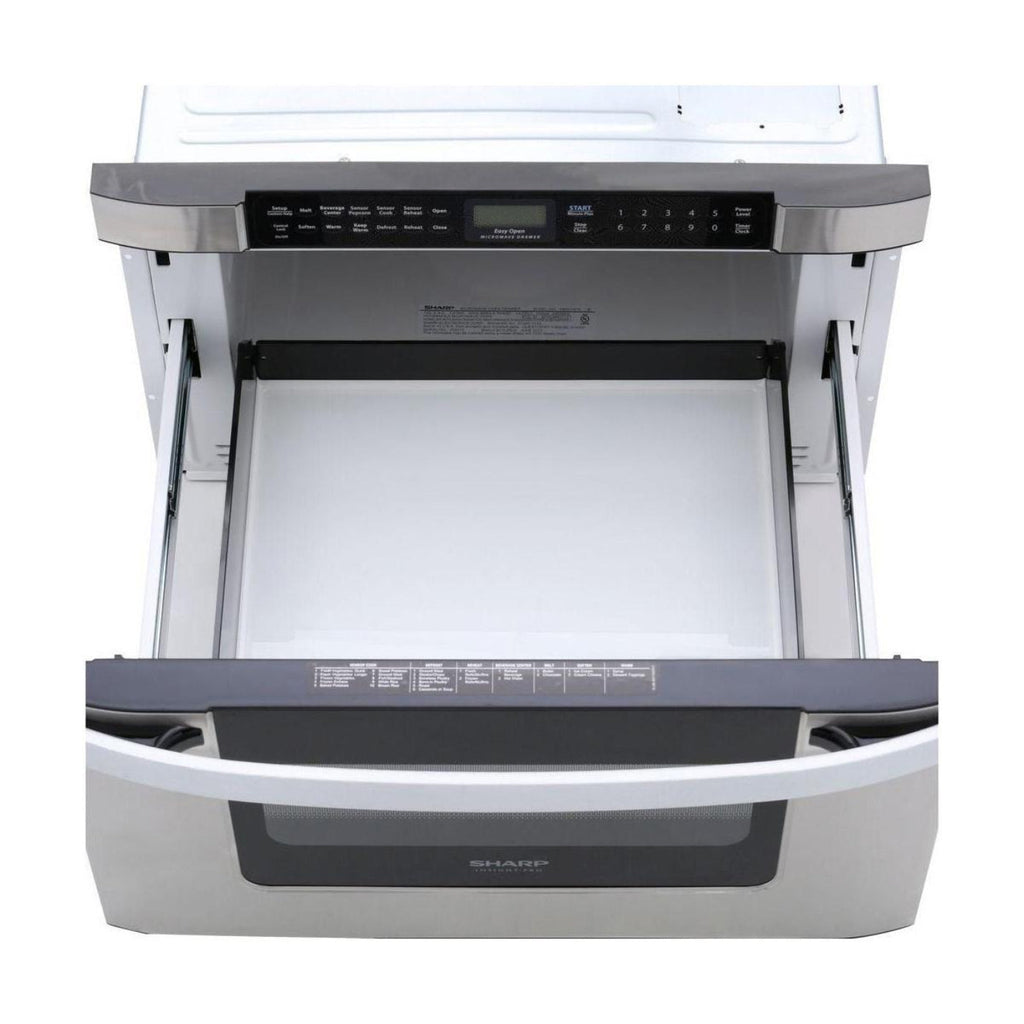 SHARP 24 in. 1.2 cu. ft. 950W Sharp Easy Open in Stainless Steel Microwave Drawer - KB6524PSY