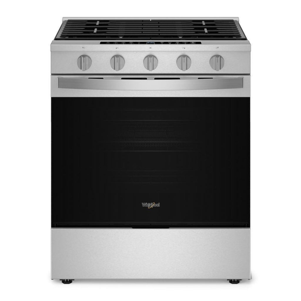 WHIRLPOOL 30-inch Smart Slide In Gas Range with Air Cooking Technology, No Preheat Air Fry, Steam/Self Clean and High Speed Preheat in Stainless Steel - WSGS7530RZ