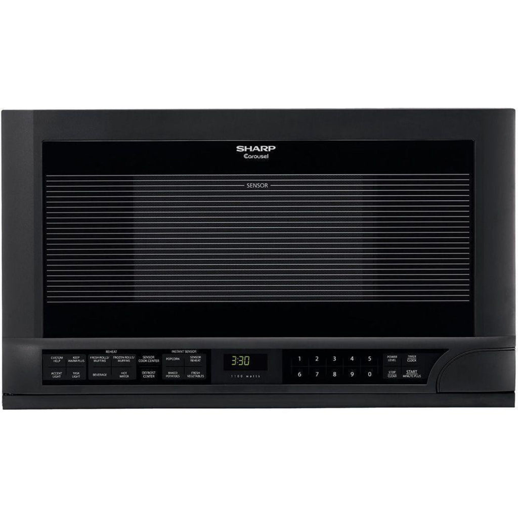 SHARP 1.5 cu. ft. 1100W Black Sharp Over-the-Counter Carousel Microwave Oven - R1210TY