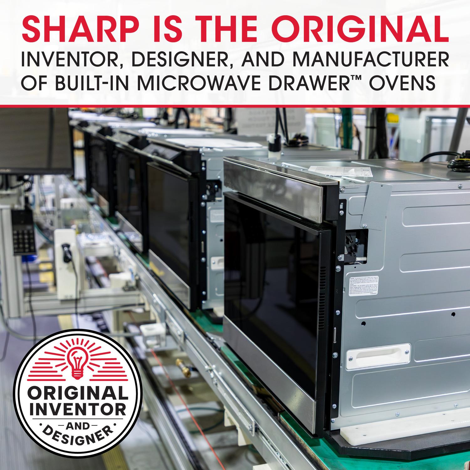 SHARP 24 in. 1.2 cu. ft. 950W Sharp Easy Open in Stainless Steel Microwave Drawer - KB6524PSY