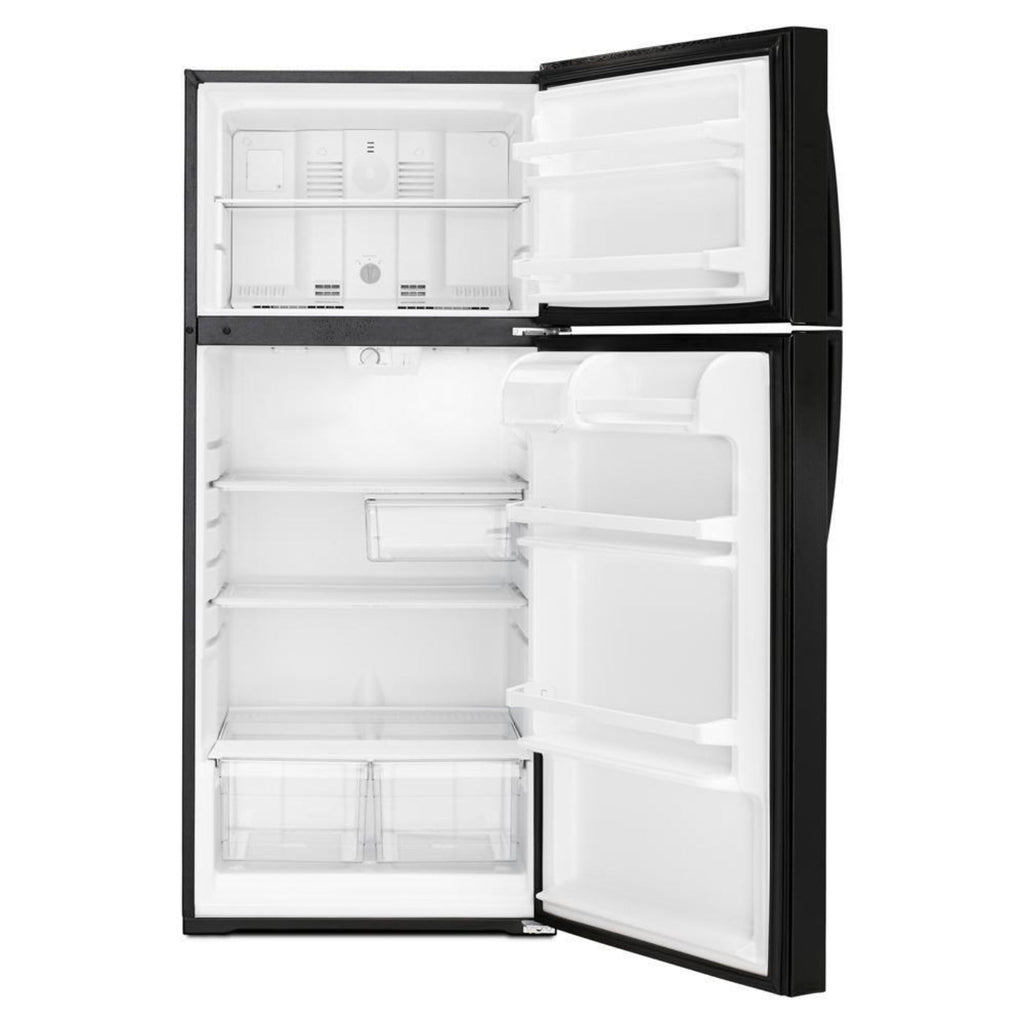 WHIRLPOOL 28-inch Wide Top Freezer Refrigerator - 14 cu. ft. Black - WRT314TFDB