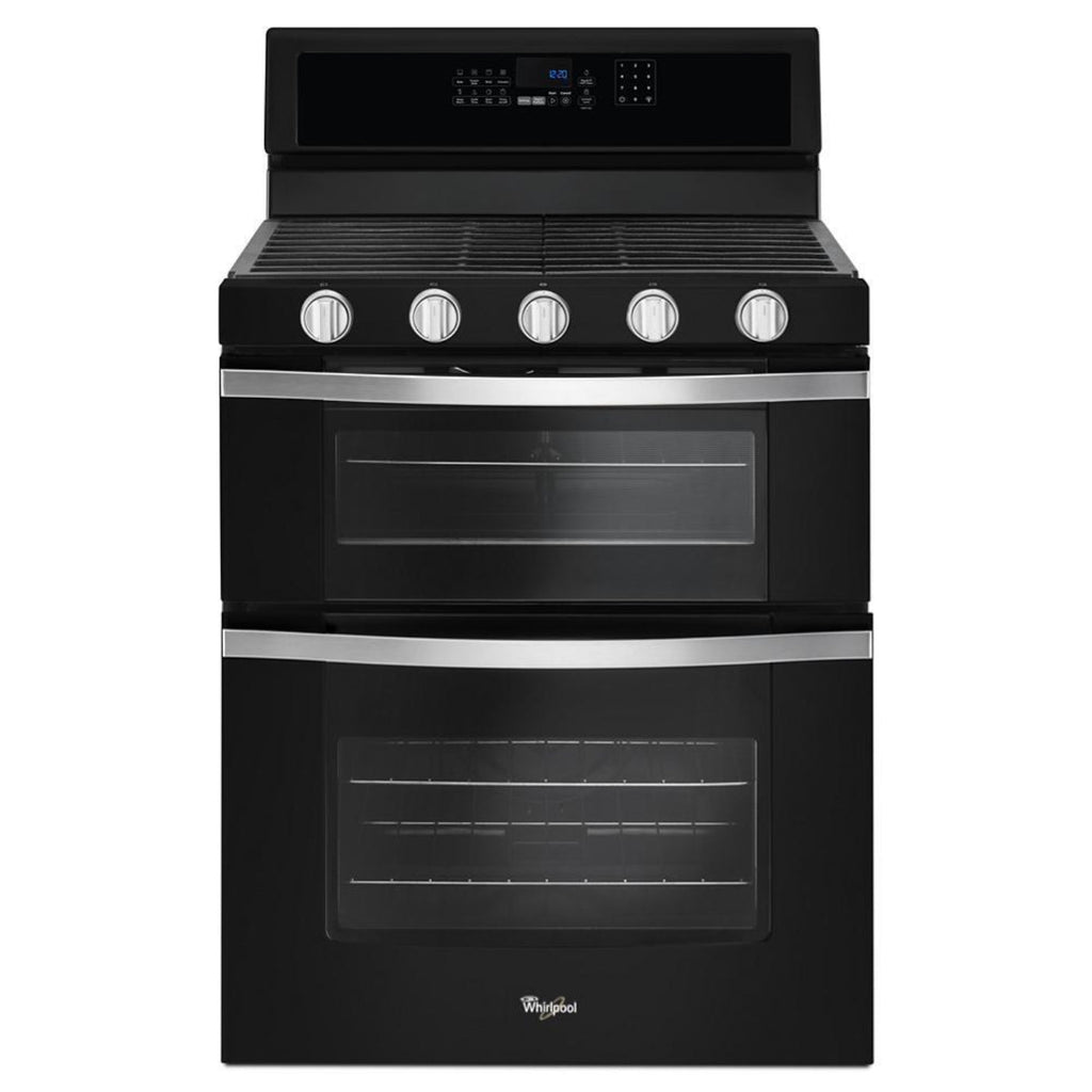 WHIRLPOOL 6.0 Cu. Ft. Gas Double Oven Range with EZ-2-Lift™ Hinged Grates Black - WGG745S0FE