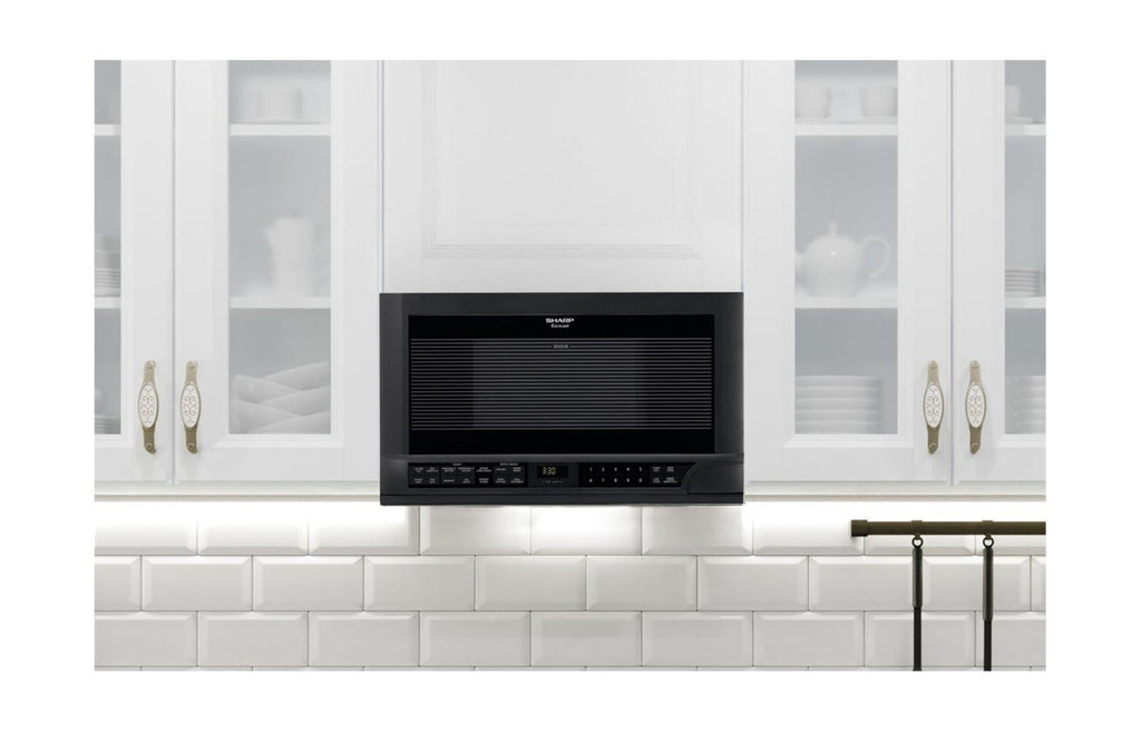 SHARP 1.5 cu. ft. 1100W Black Sharp Over-the-Counter Carousel Microwave Oven - R1210TY