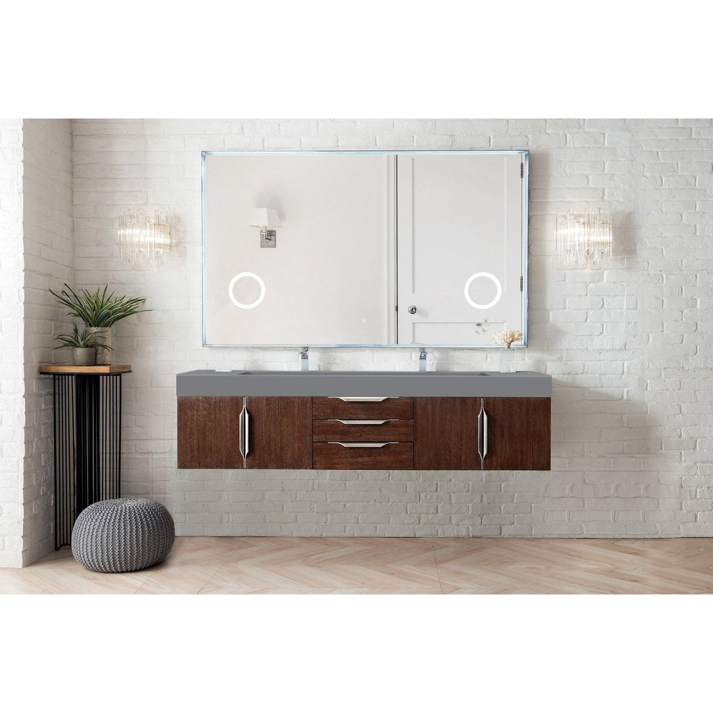 James Martin Vanities Mercer Island 72" Double Vanity - 389-V72D-AGR-G-DGG