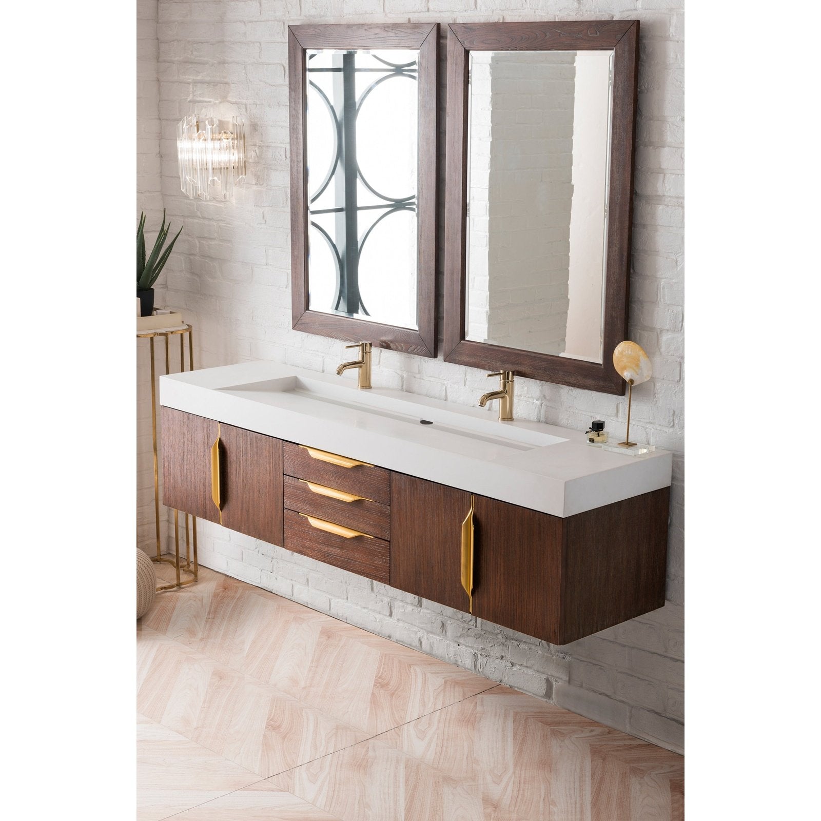 James Martin Vanities Mercer Island 72" Double Vanity - 389-V72D-AGR-G-DGG