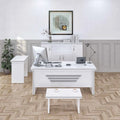 Casa Mare NEWSTAR 71″ Modern Home & Office Furniture Desk White & Metallic Gray - NEWSTAR-71W-S