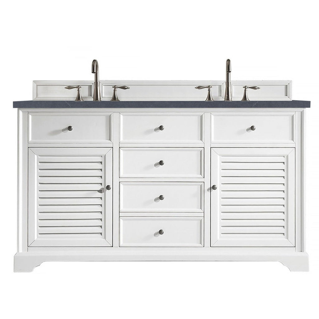 James Martin Vanities Savannah 60" Bright White Double Vanity - 238-104-V60D-BW-3AF