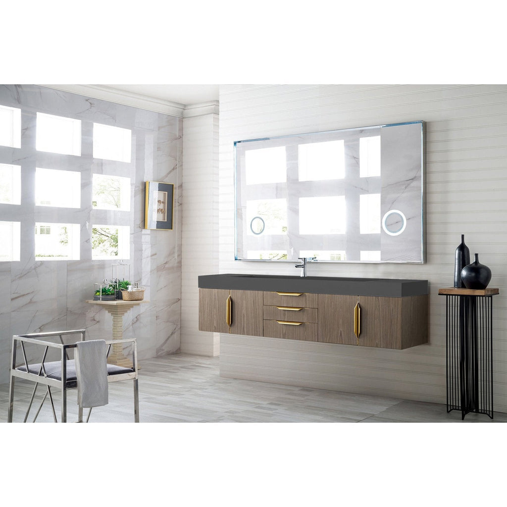 James Martin Vanities Mercer Island 72" Single Vanity - 389-V72S-AGR-G-DGG