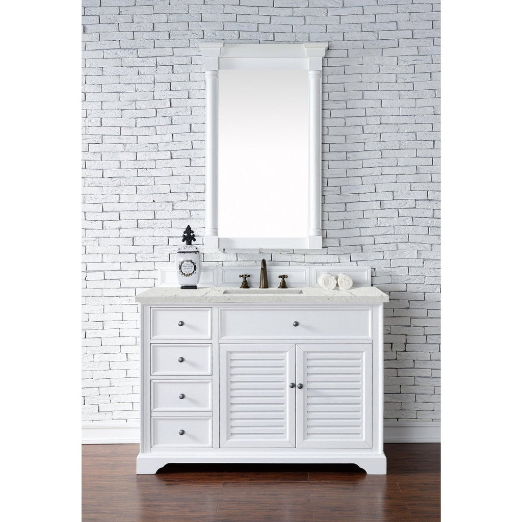 James Martin Vanities Savannah 48" Bright White Single Vanity - 238-104-V48-BW-3AF