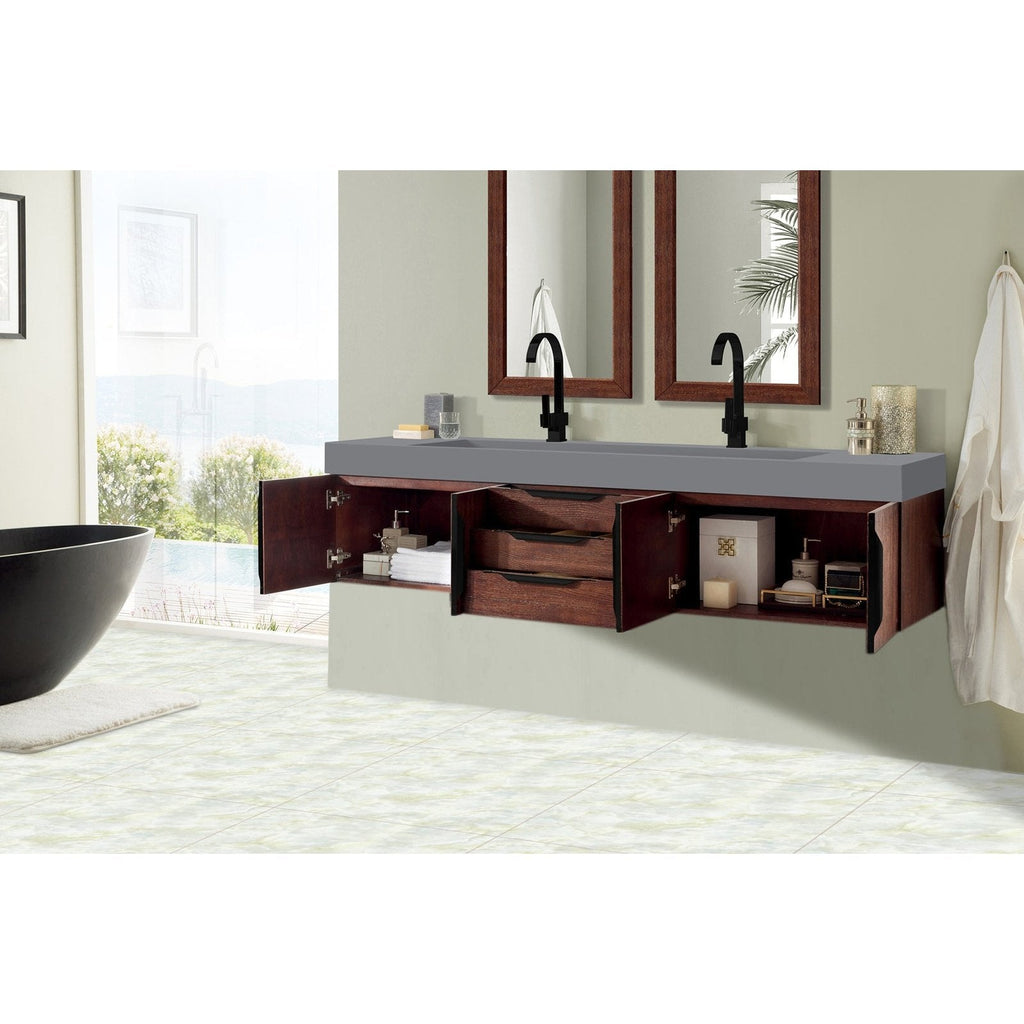 James Martin Vanities Mercer Island 72" Double Vanity - 389-V72D-AGR-G-DGG