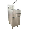 Omcan Natural Gas 50 lb. Stainless Steel Floor Fryer - 120,000 BTU - Omcan-46019