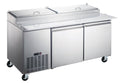 Omcan 71" Refrigerated Pizza Prep Table 2 Door - Omcan-50043