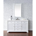 James Martin Vanities Savannah 60" Bright White Single Vanity - 238-104-V60S-BW-3AF