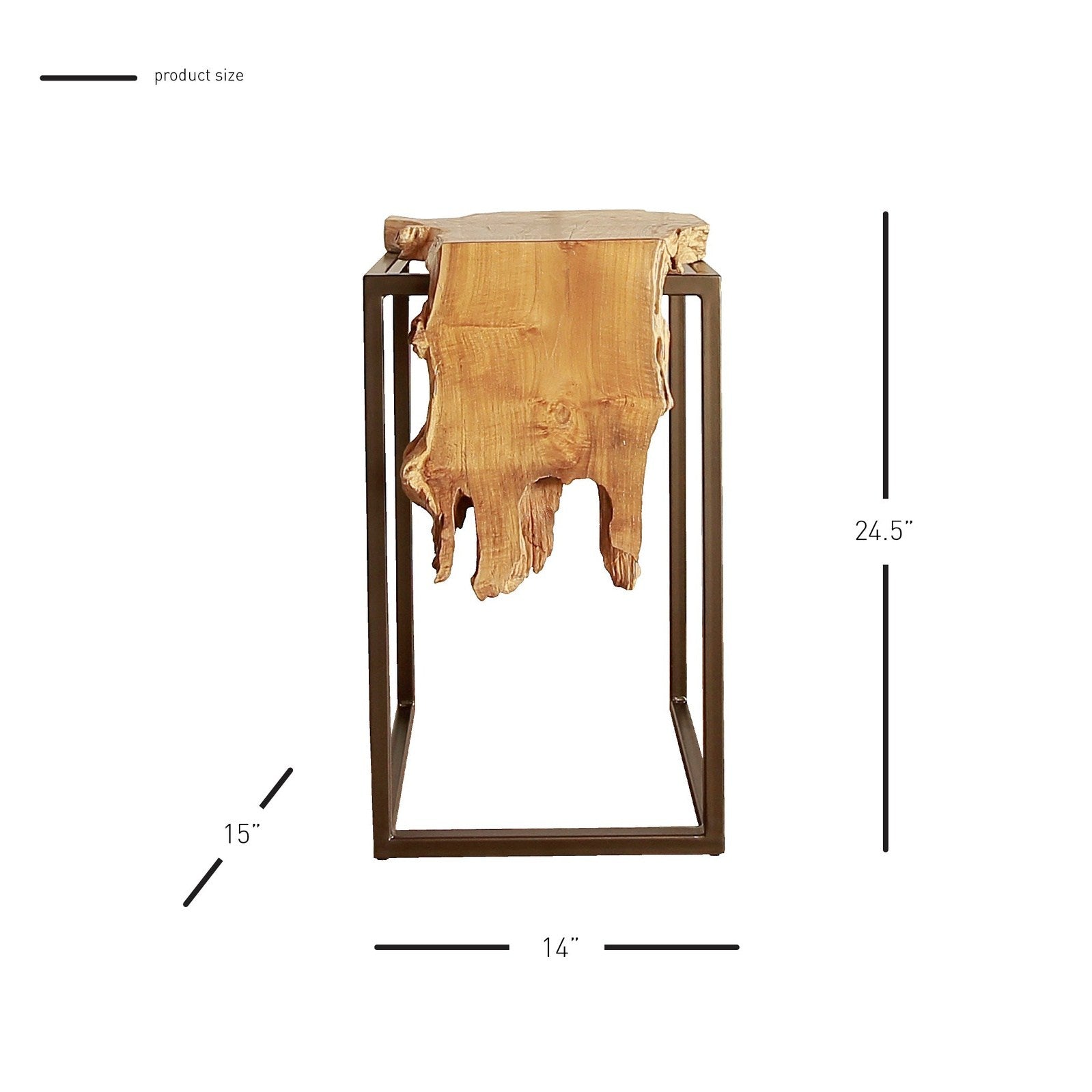 New Pacific Direct Jansen Reclaimed Teak Root Side/ End Table, Natural 9600029