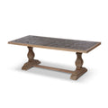 Park Hill  Recycled Oak and Poplar Dining Table with Interlocking Diamond Design – Durable, Stylish, Eco-Friendly - EFT26070