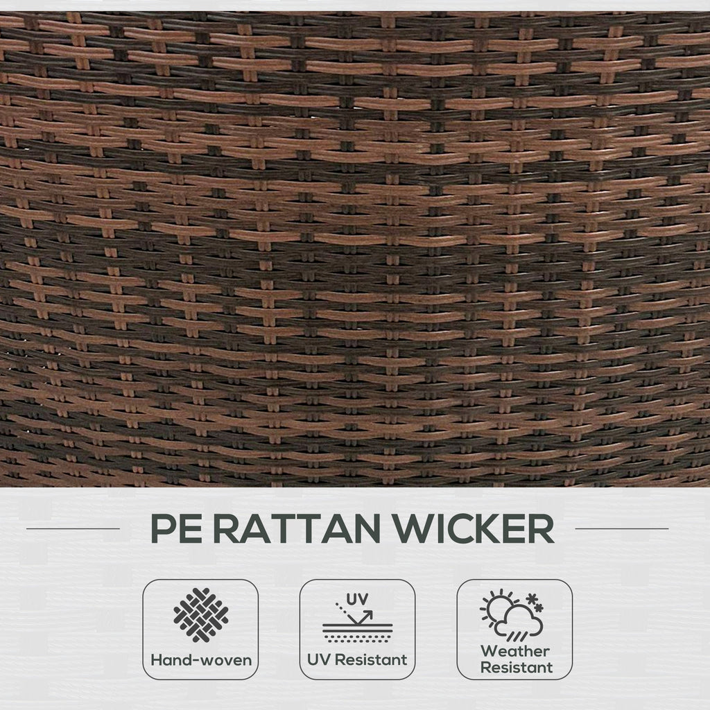 Outsunny 8PC Outdoor Conversation Set w/ 4 Rattan Sofa Chairs, 4 Tables & Umbrella Hole, Mixed Brown - 860-310V00MB