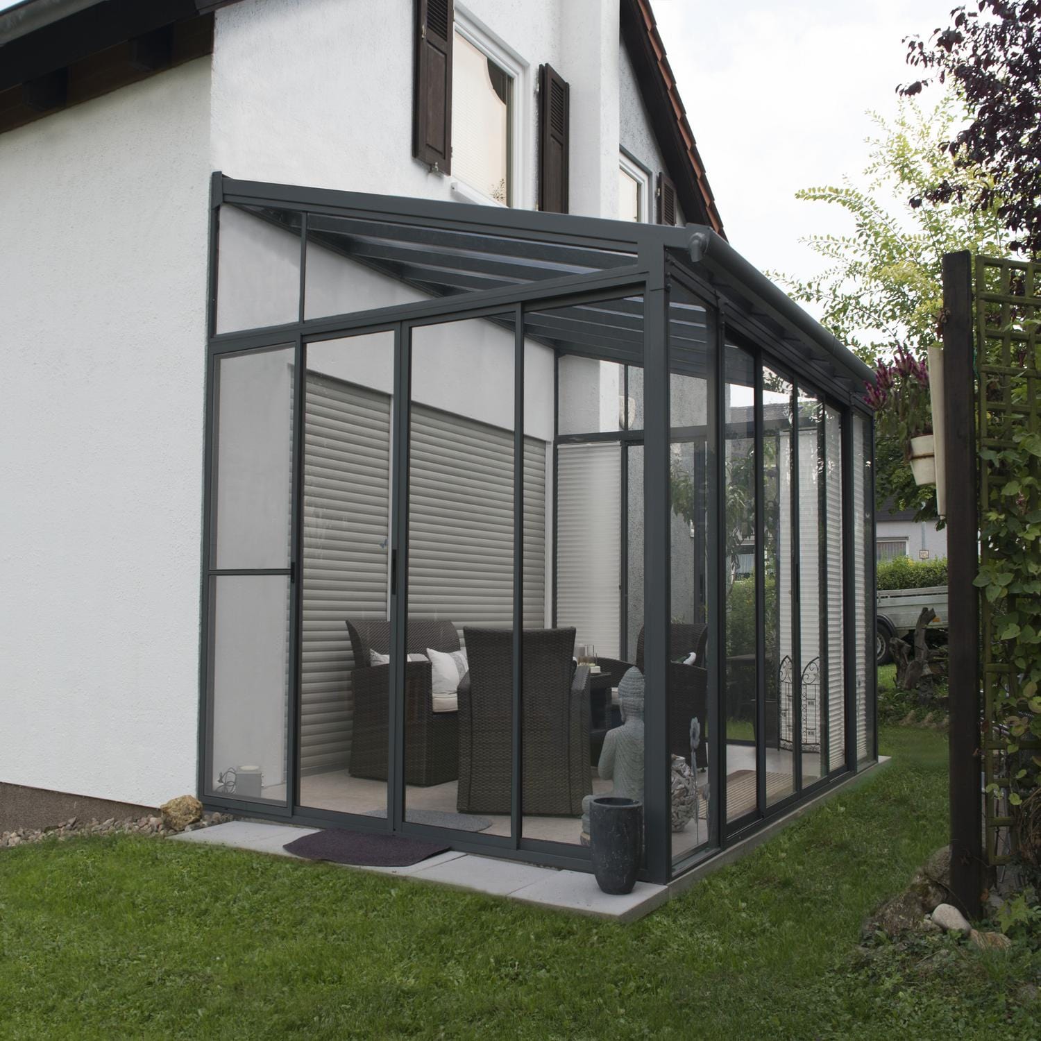 Palram - Canopia | SanRemo 10x14 ft Patio Enclosure - Gray/Clear - HG9064