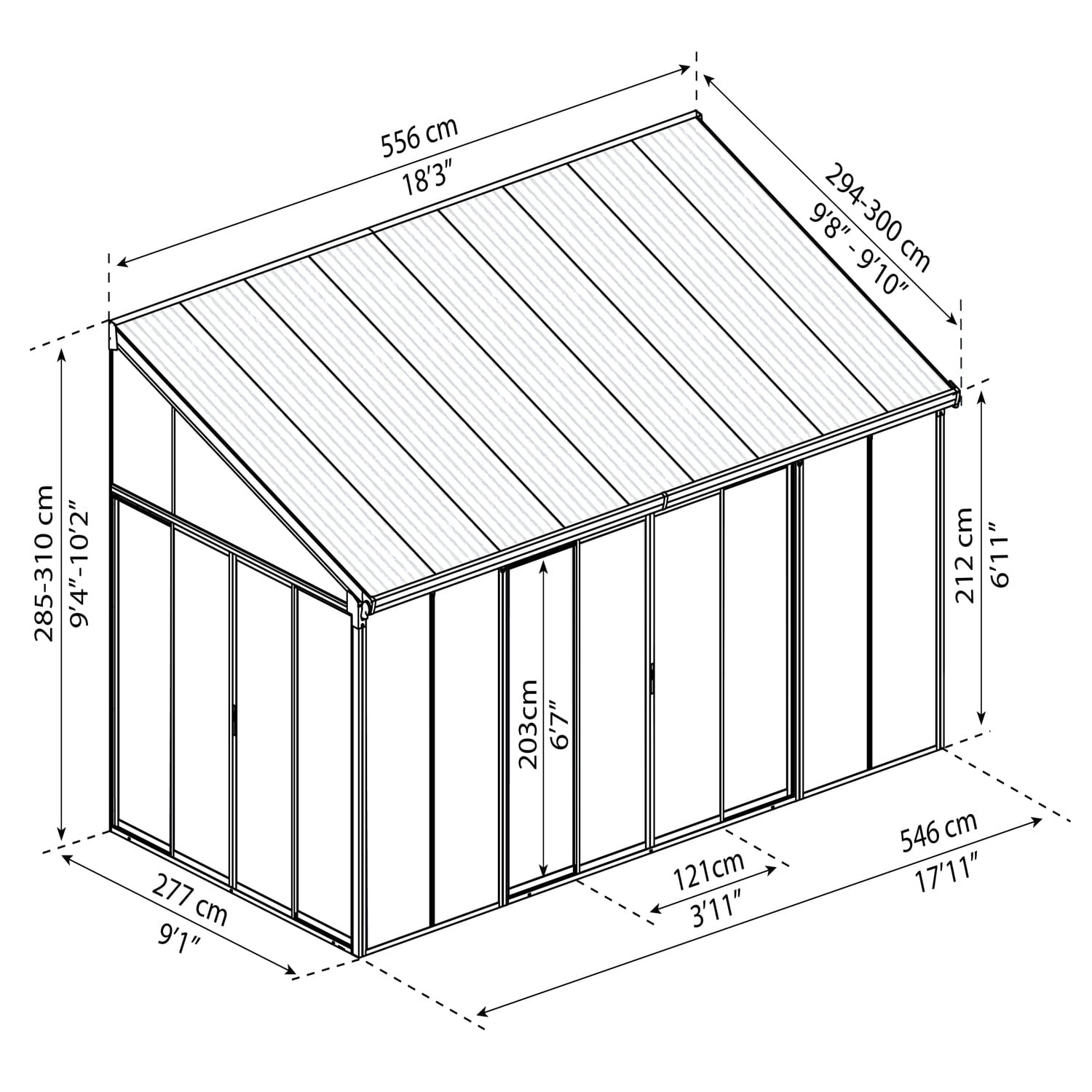 Palram - Canopia | SanRemo 10x18 ft Patio Enclosure - Gray/Clear - HG9065
