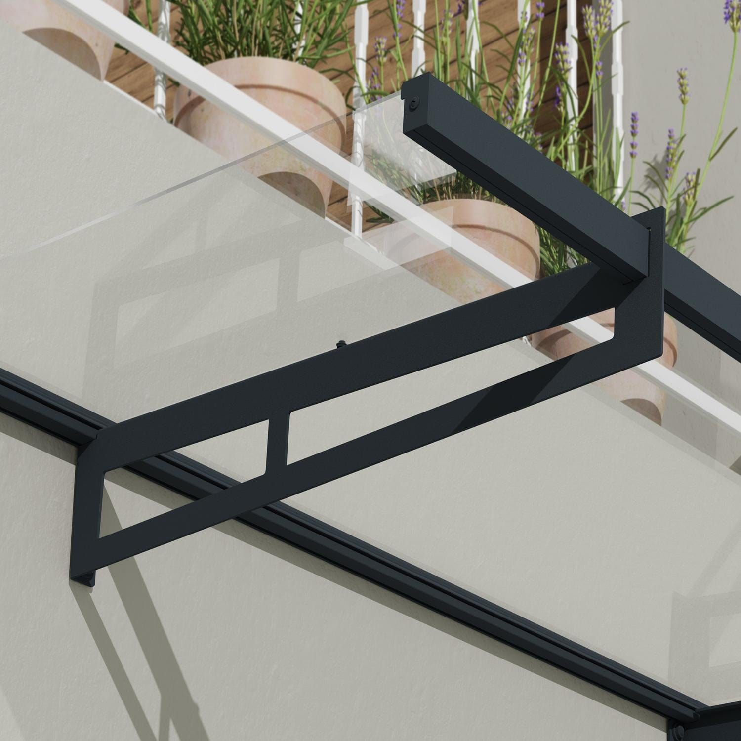 Palram - Canopia | Bremen Door Awning - Gray/Clear - HG9588