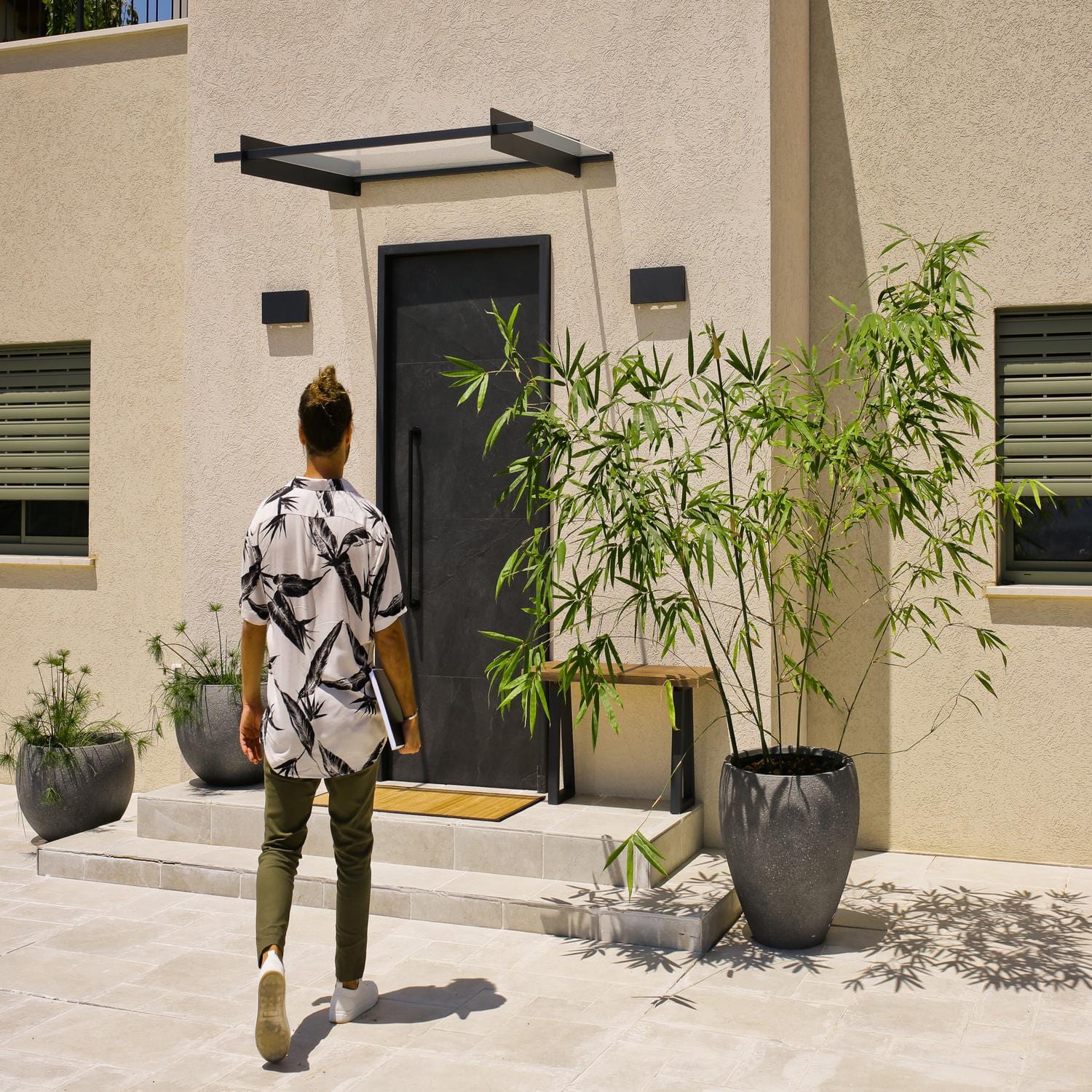 Palram - Canopia | Nancy Door Awning - Gray/Clear - HG9586
