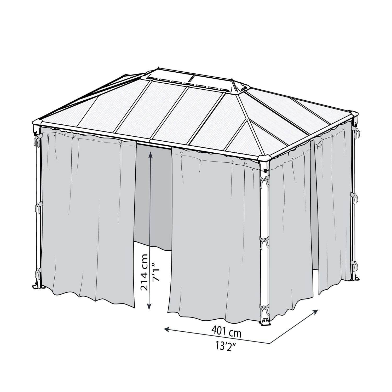 Palram - Canopia | Palermo 4300 Gazebo Netting set - 4 Piece - HG1064