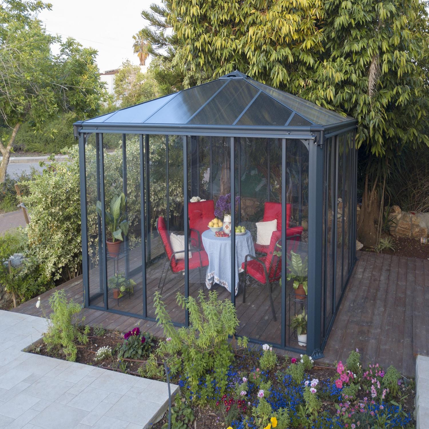 Palram - Canopia | Ledro Enclosed Gazebo - Gray - HG9190