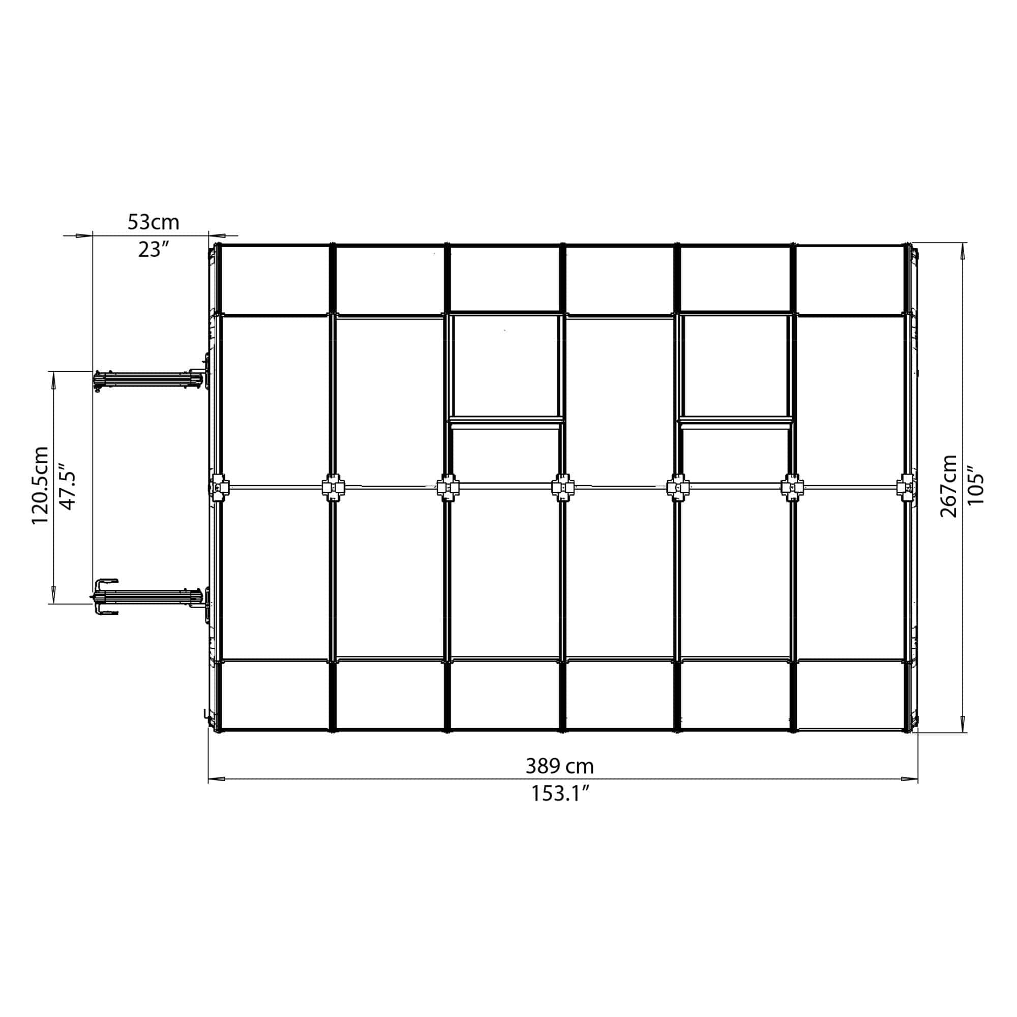 Palram - Canopia | Grand Gardener Greenhouse Kit - 8 Ft Wide - Green - 0.8mm Clear Polycarbonate Glazing - HG7208C
