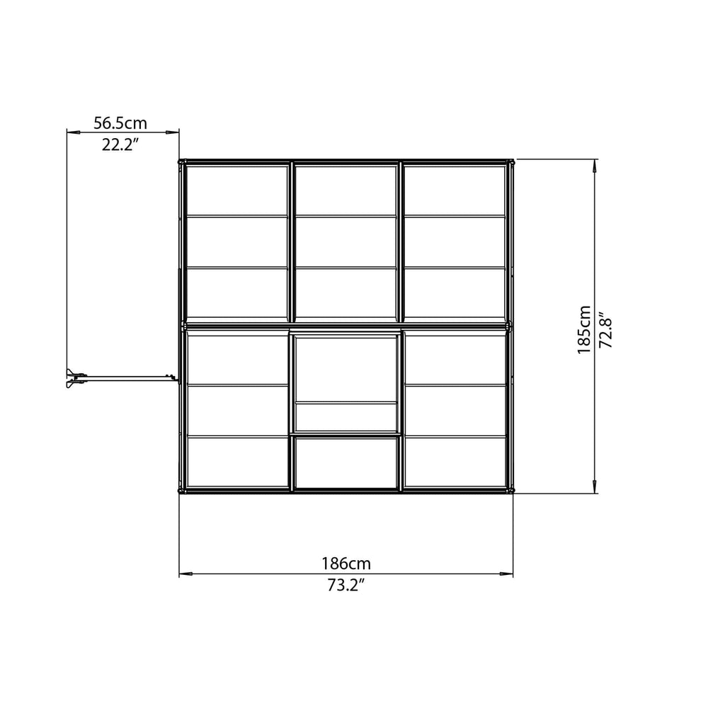 Palram - Canopia | Mythos Greenhouse Kit - 6 Ft Wide - Green With 4mm Twin-wall Polycarbonate Glazing - HG5005G