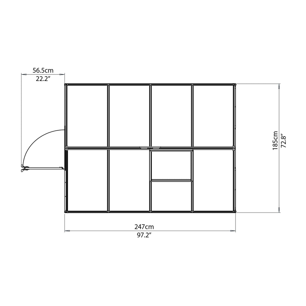 Palram - Canopia | Mythos Greenhouse Kit - 6 Ft Wide - Green With 4mm Twin-wall Polycarbonate Glazing - HG5005G