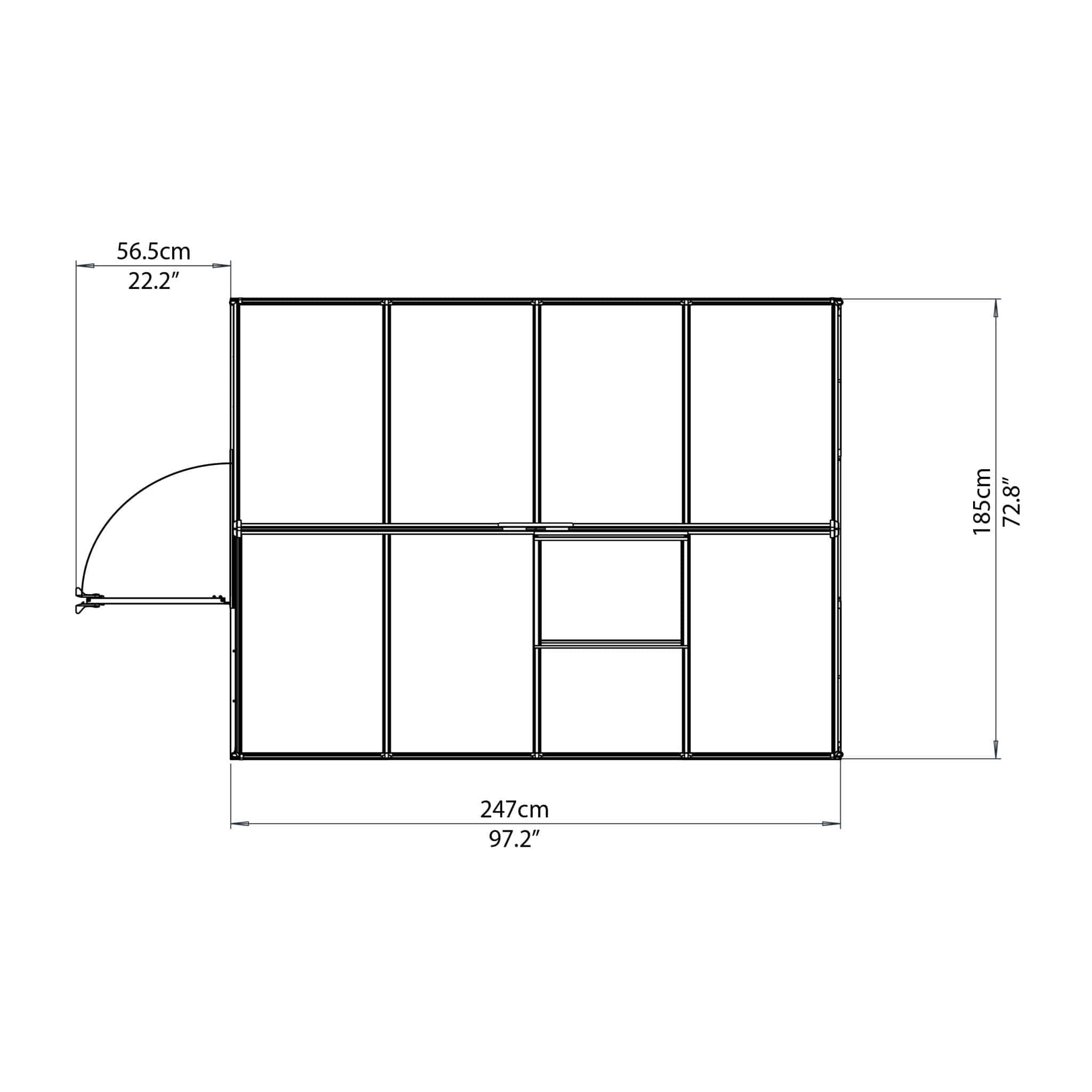 Palram - Canopia | Mythos Greenhouse Kit - 6 Ft Wide - Silver With 4mm Twin-wall Polycarbonate Glazing - HG5005
