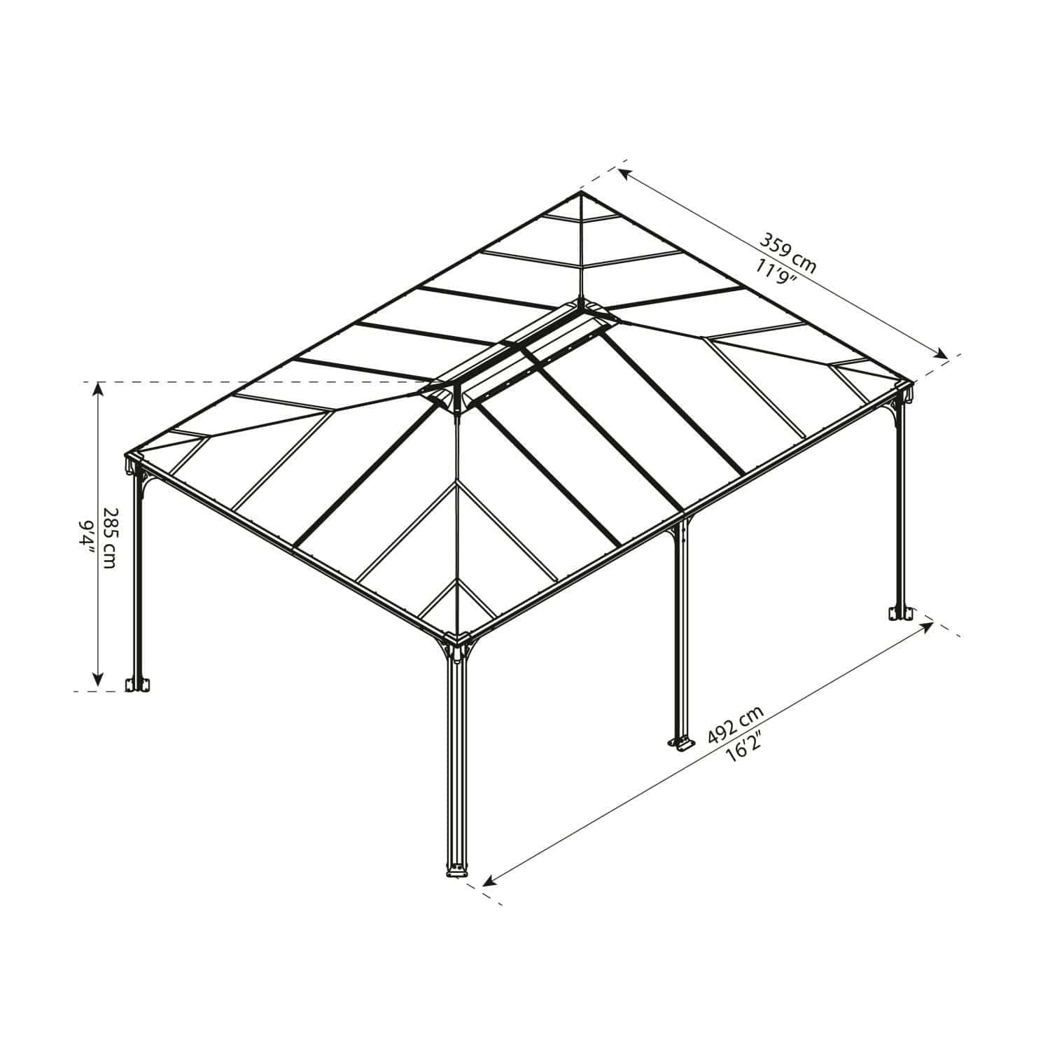 Palram - Canopia | Martinique 5000 12' x 16' Garden Gazebo - HG9171