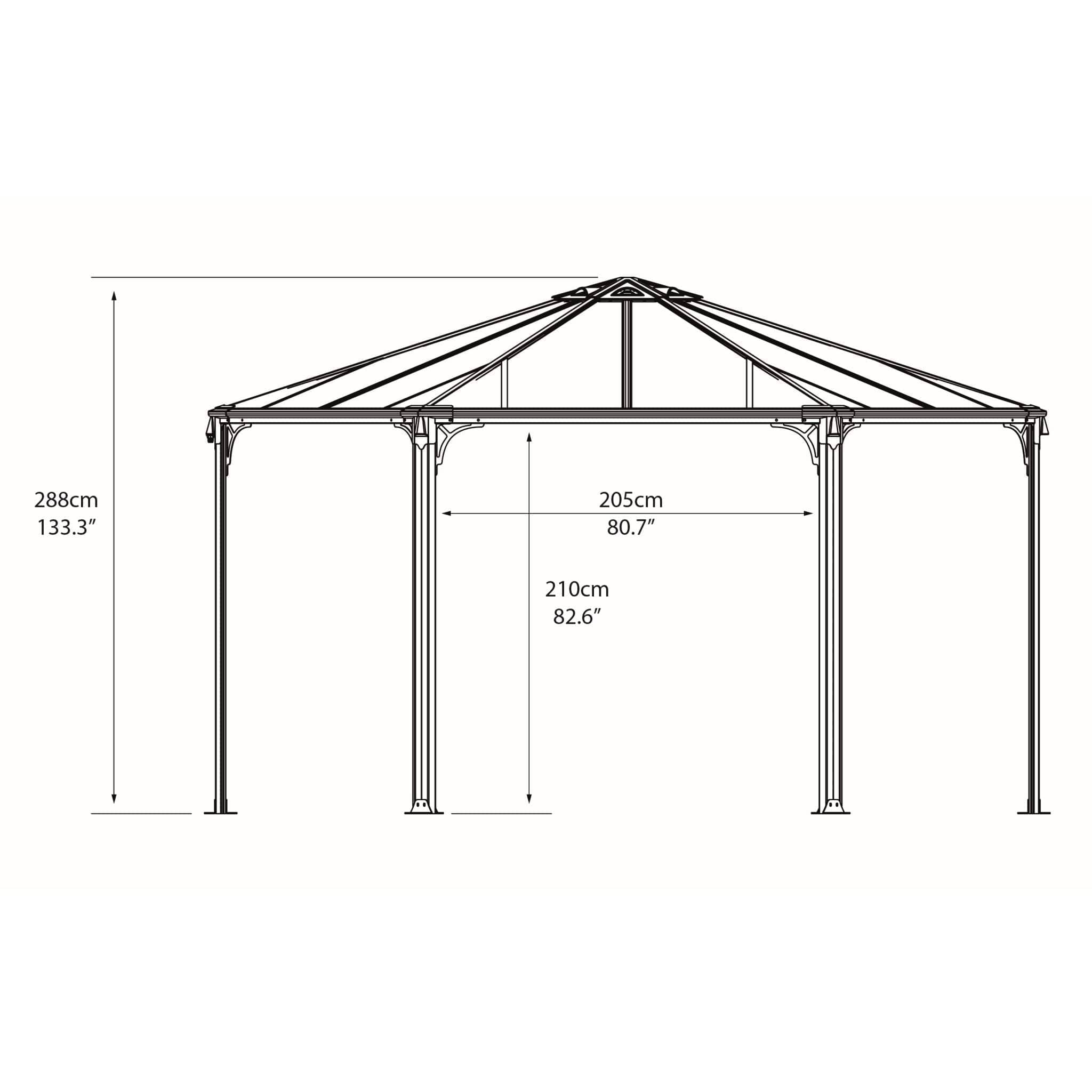 Palram - Canopia | Monaco Hexagon Garden Gazebo 13'X15' - HG9160