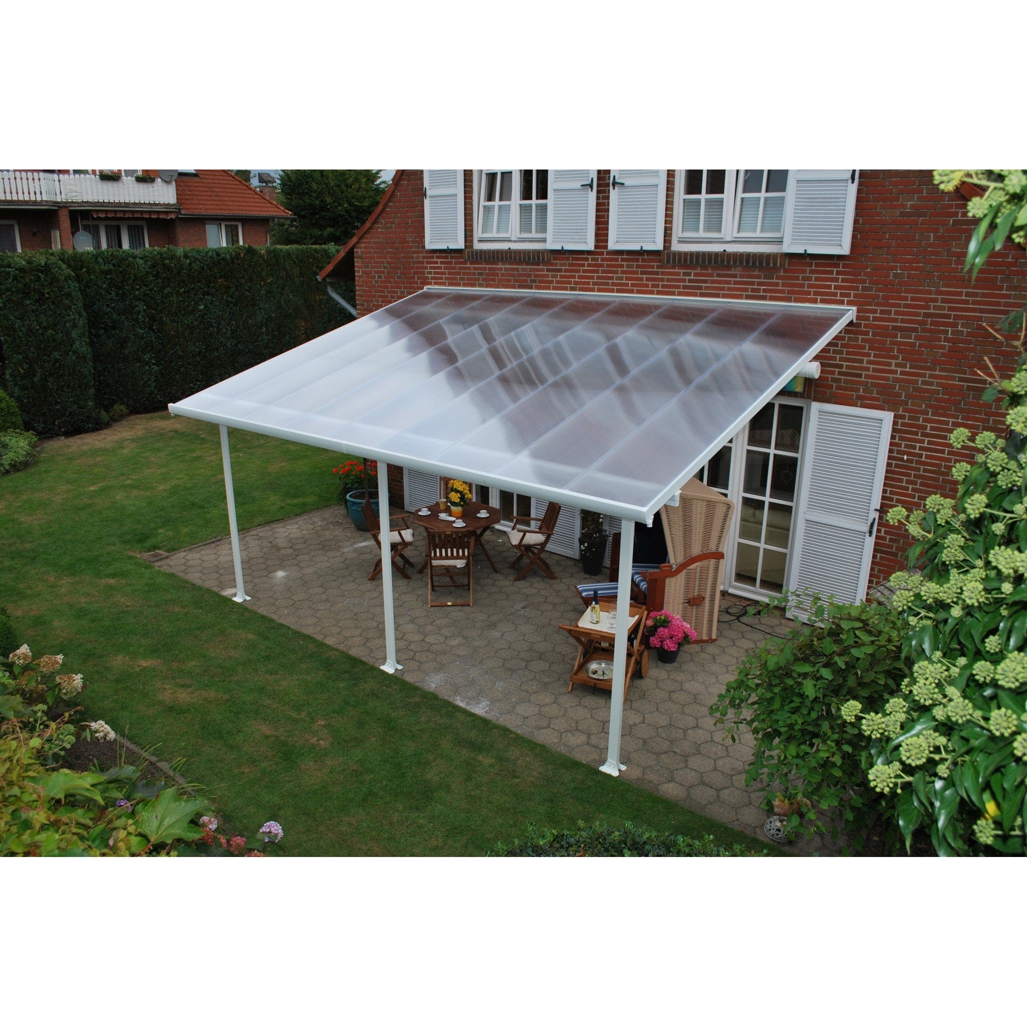 Palram - Canopia | 13 ft Wide Feria Patio Cover - White Clear - HG9214