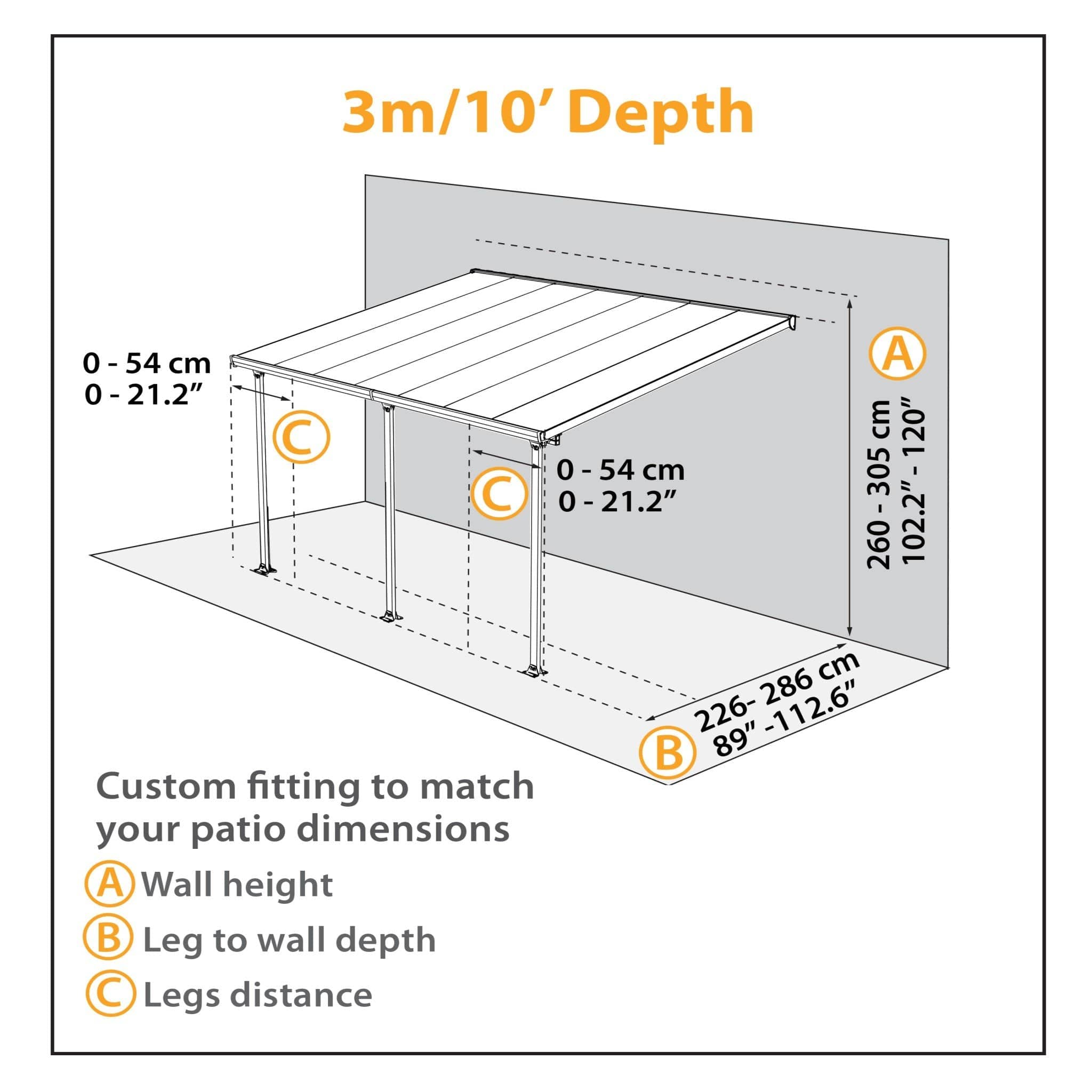 Palram - Canopia | 10 ft Wide Feria Patio Cover - White White - HG9310