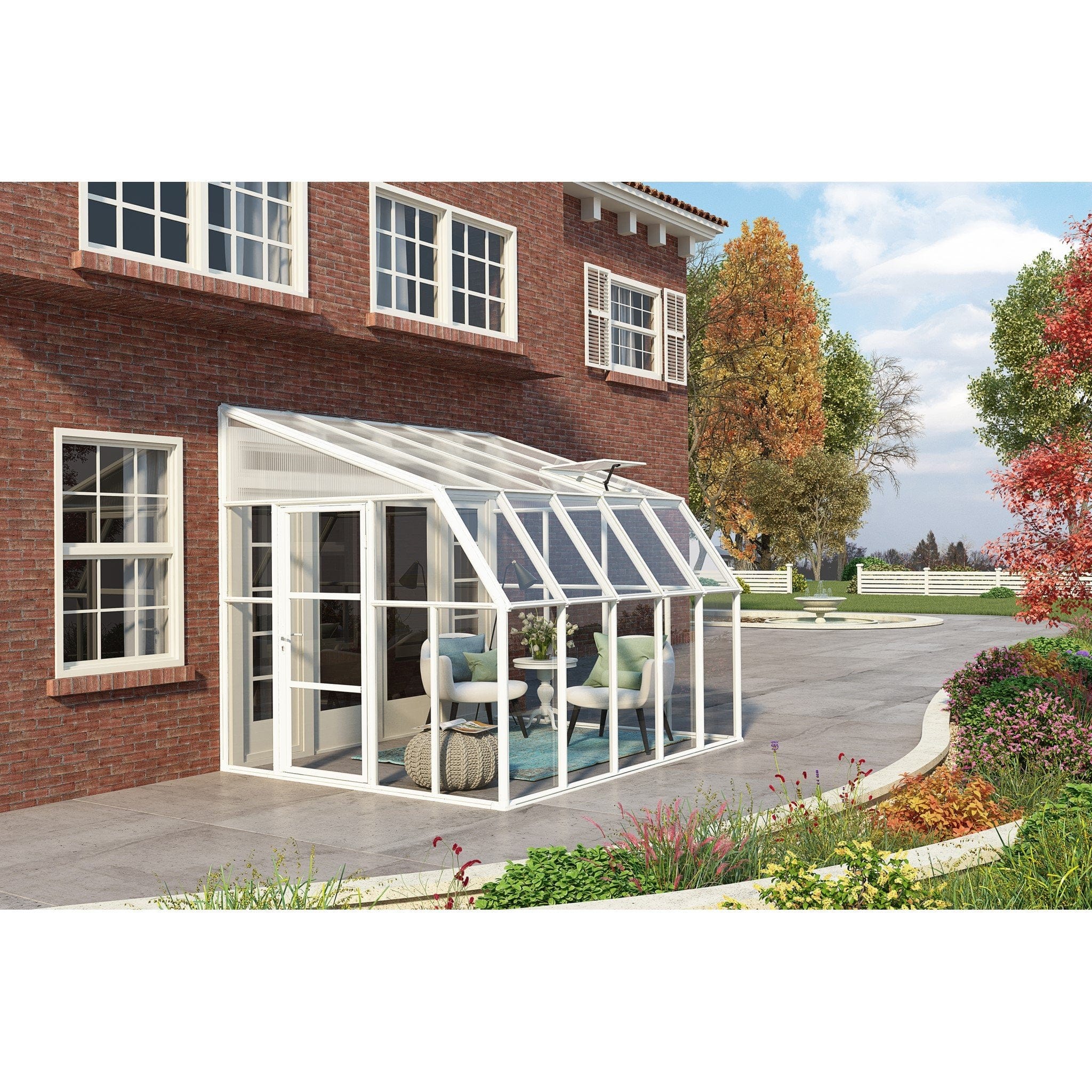 Palram - Canopia | Sun Room Eight Sunroom Enclosure, Lean To Greenhouse Kit- HG7608